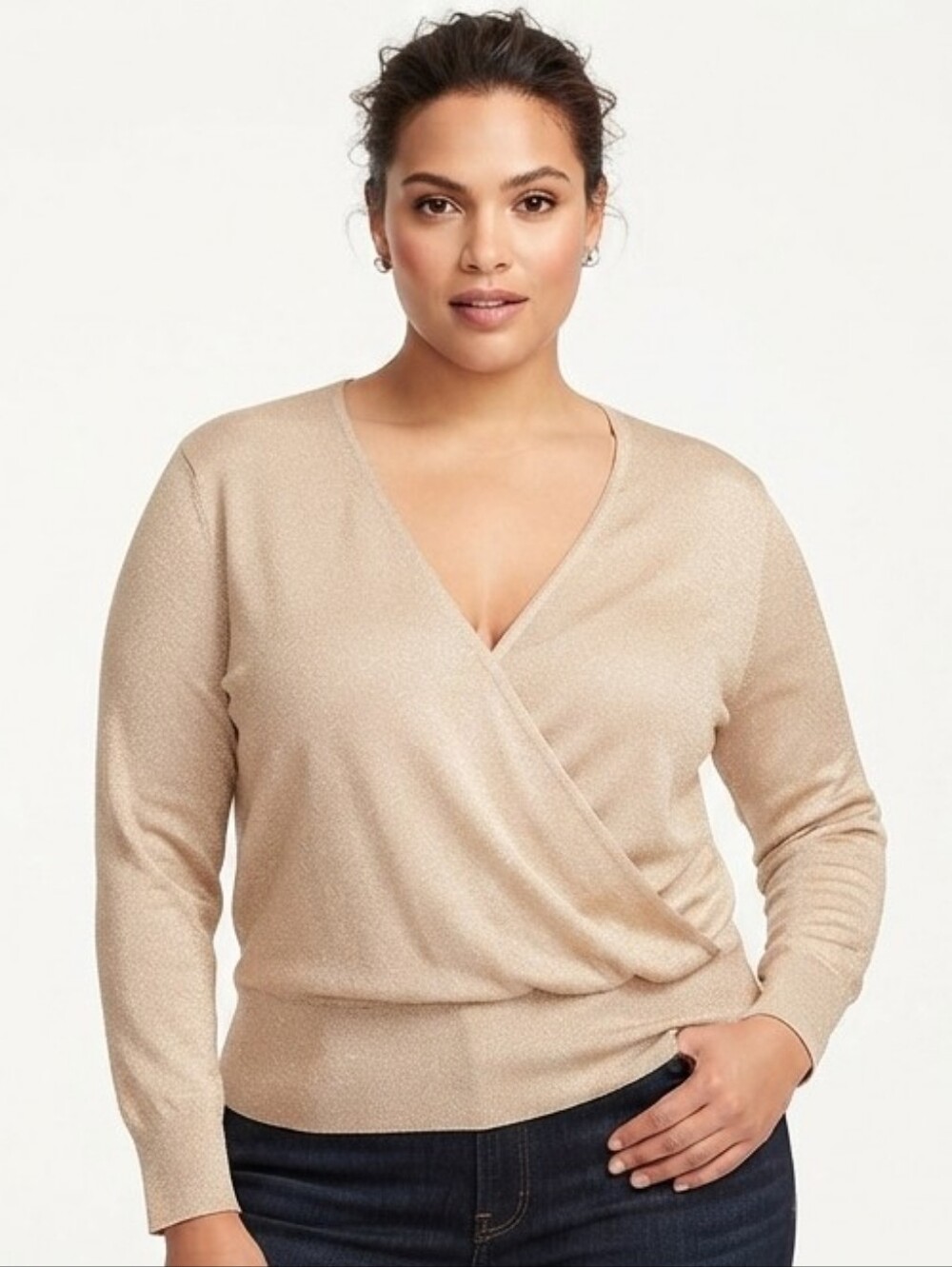 Ann Taylor Metallic Shimmer Wrap Sweater